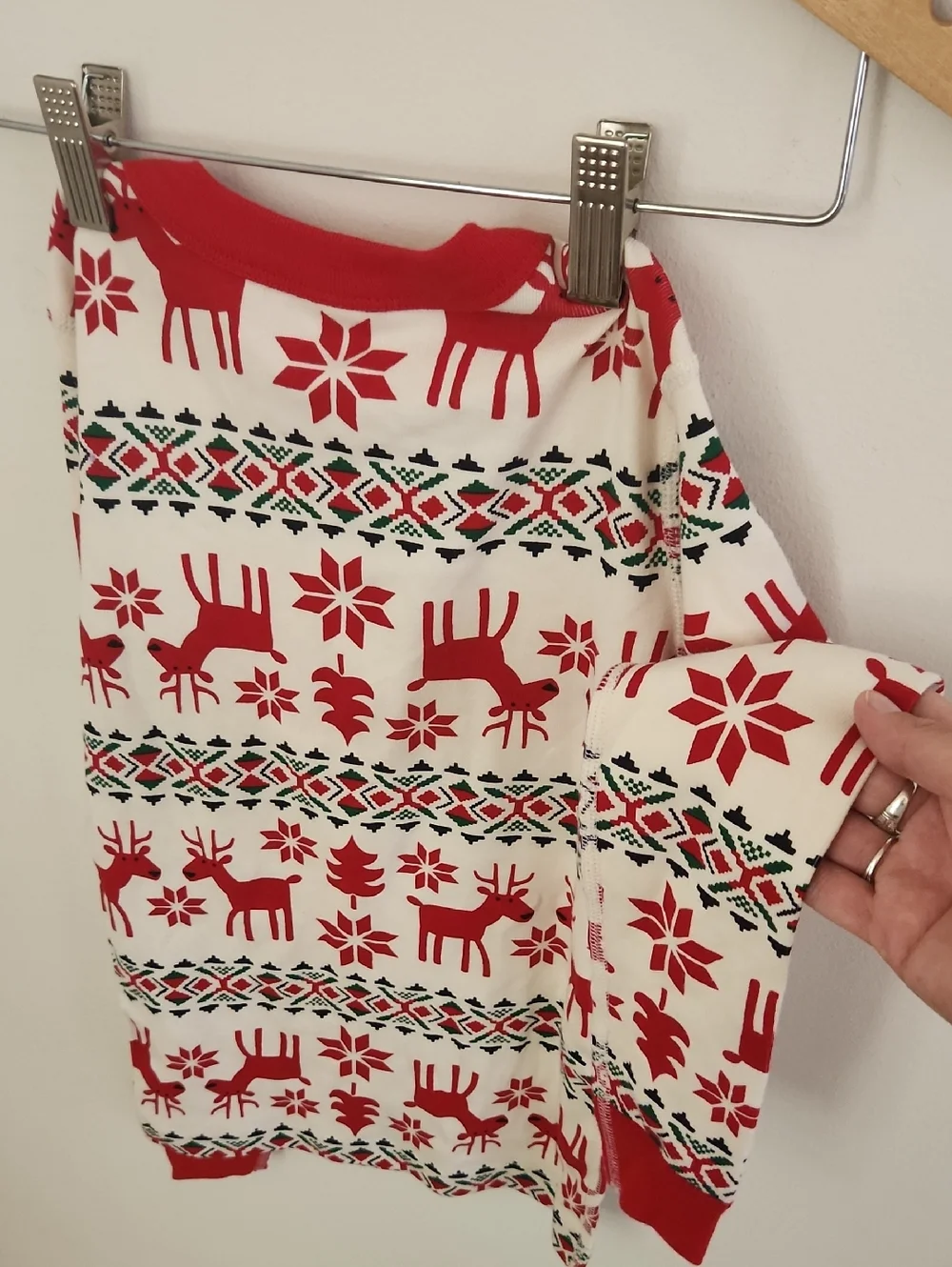 Hanna Andersson Dear Deer Long John Pajama Top Holiday Christmas Matching 10